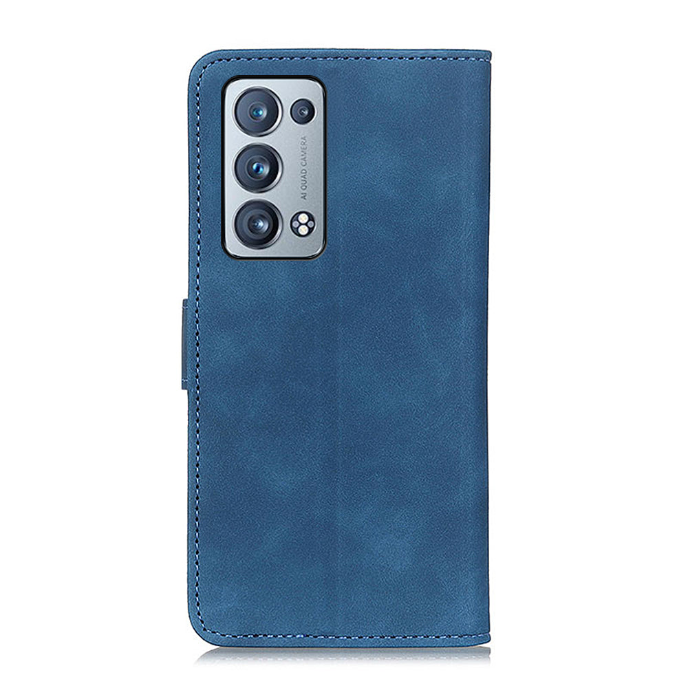 KHAZNEH Wallet Stand Design Vintage Style Protective Leather Cover for Oppo Reno6 Pro+ 5G/Pro 5G (Snapdragon)