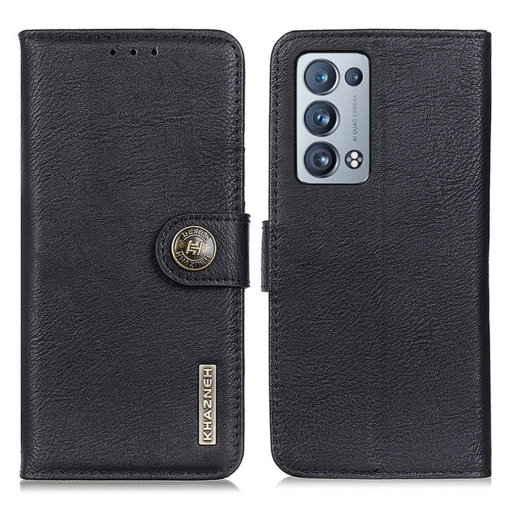 KHAZNEH Leather Wallet Stand Design Phone Cover Shell for Oppo Reno6 Pro+ 5G/Pro 5G (Snapdragon)