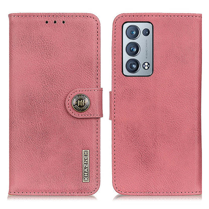 KHAZNEH Leather Wallet Stand Design Phone Cover Shell for Oppo Reno6 Pro+ 5G/Pro 5G (Snapdragon)