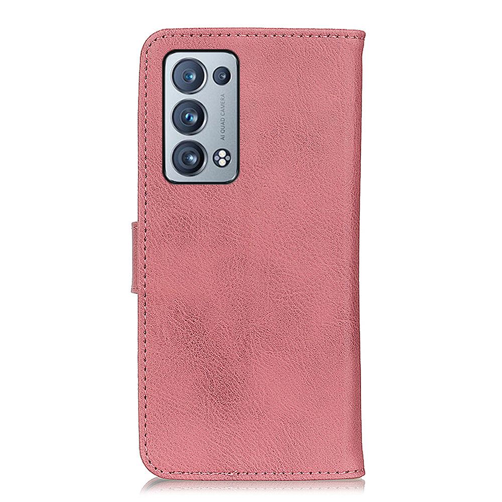 KHAZNEH Leather Wallet Stand Design Phone Cover Shell for Oppo Reno6 Pro+ 5G/Pro 5G (Snapdragon)