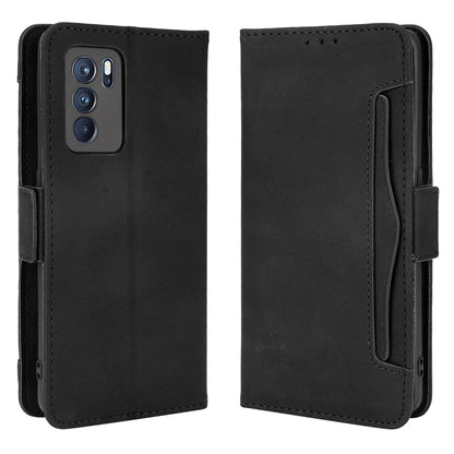 Leather Stand Wallet Phone Case Cover with Multiple Card Slots for Oppo Reno6 Pro 5G (MediaTek)