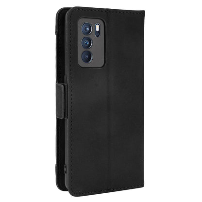 Leather Stand Wallet Phone Case Cover with Multiple Card Slots for Oppo Reno6 Pro 5G (MediaTek)