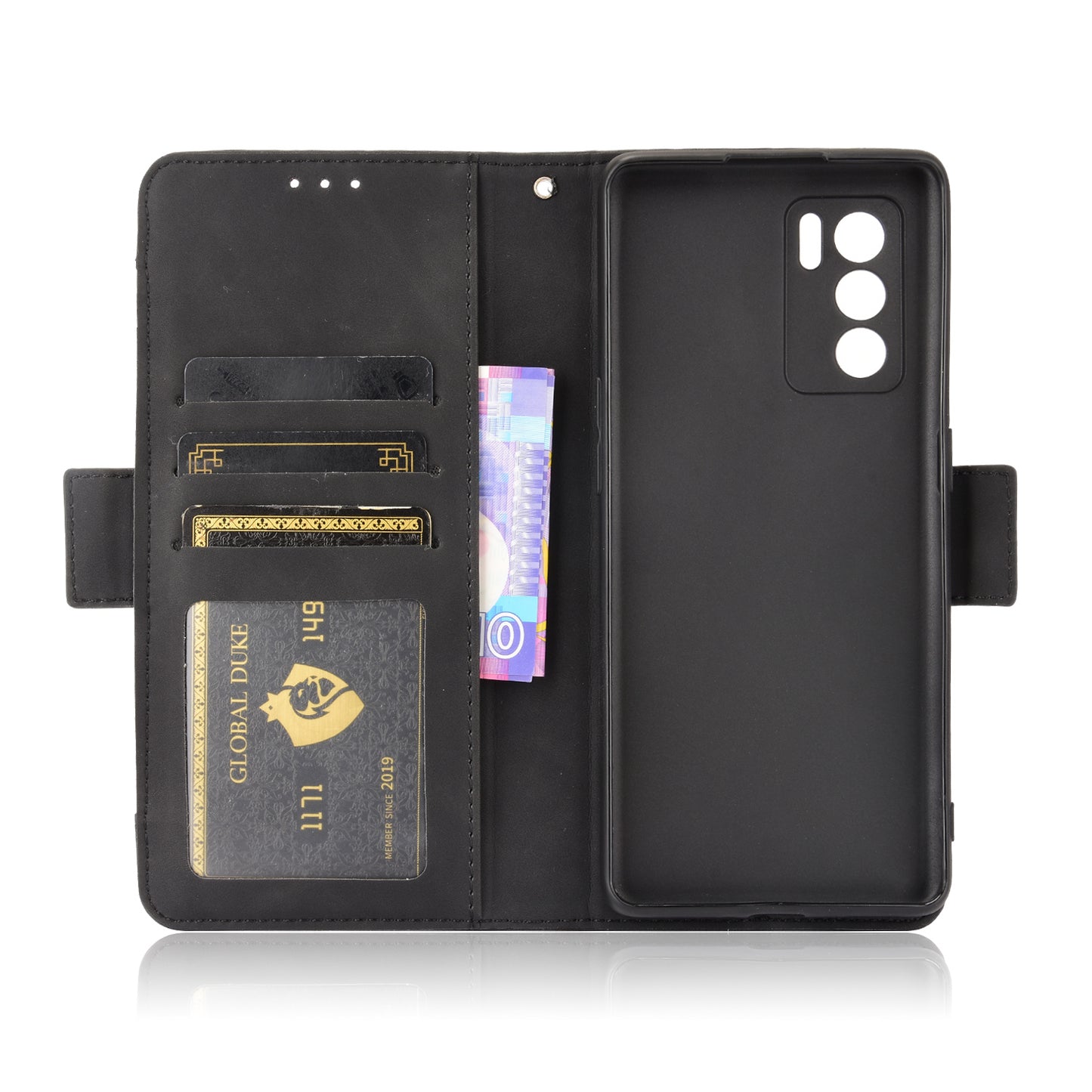 Leather Stand Wallet Phone Case Cover with Multiple Card Slots for Oppo Reno6 Pro 5G (MediaTek)