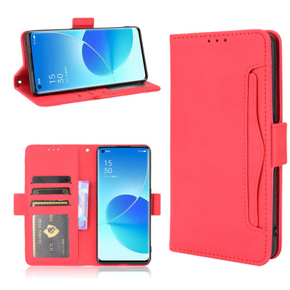 Leather Stand Wallet Phone Case Cover with Multiple Card Slots for Oppo Reno6 Pro 5G (MediaTek)