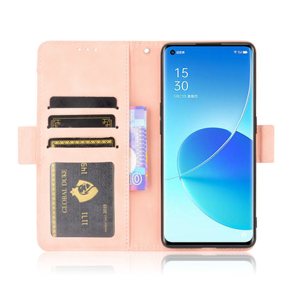 Leather Stand Wallet Phone Case Cover with Multiple Card Slots for Oppo Reno6 Pro 5G (MediaTek)