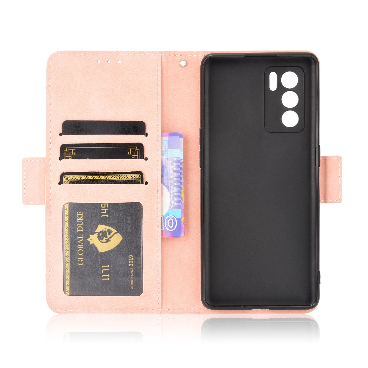 Leather Stand Wallet Phone Case Cover with Multiple Card Slots for Oppo Reno6 Pro 5G (MediaTek)