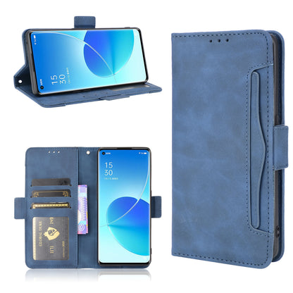 Leather Stand Wallet Phone Case Cover with Multiple Card Slots for Oppo Reno6 Pro 5G (MediaTek)