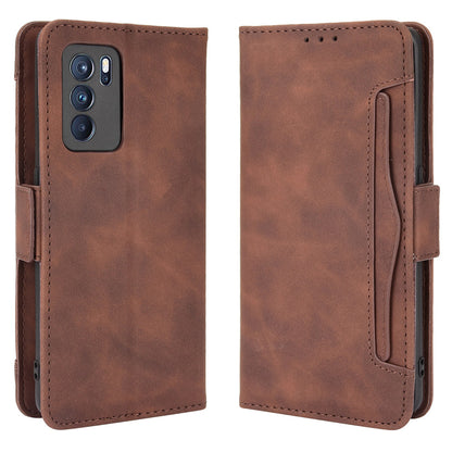 Leather Stand Wallet Phone Case Cover with Multiple Card Slots for Oppo Reno6 Pro 5G (MediaTek)