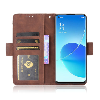 Leather Stand Wallet Phone Case Cover with Multiple Card Slots for Oppo Reno6 Pro 5G (MediaTek)