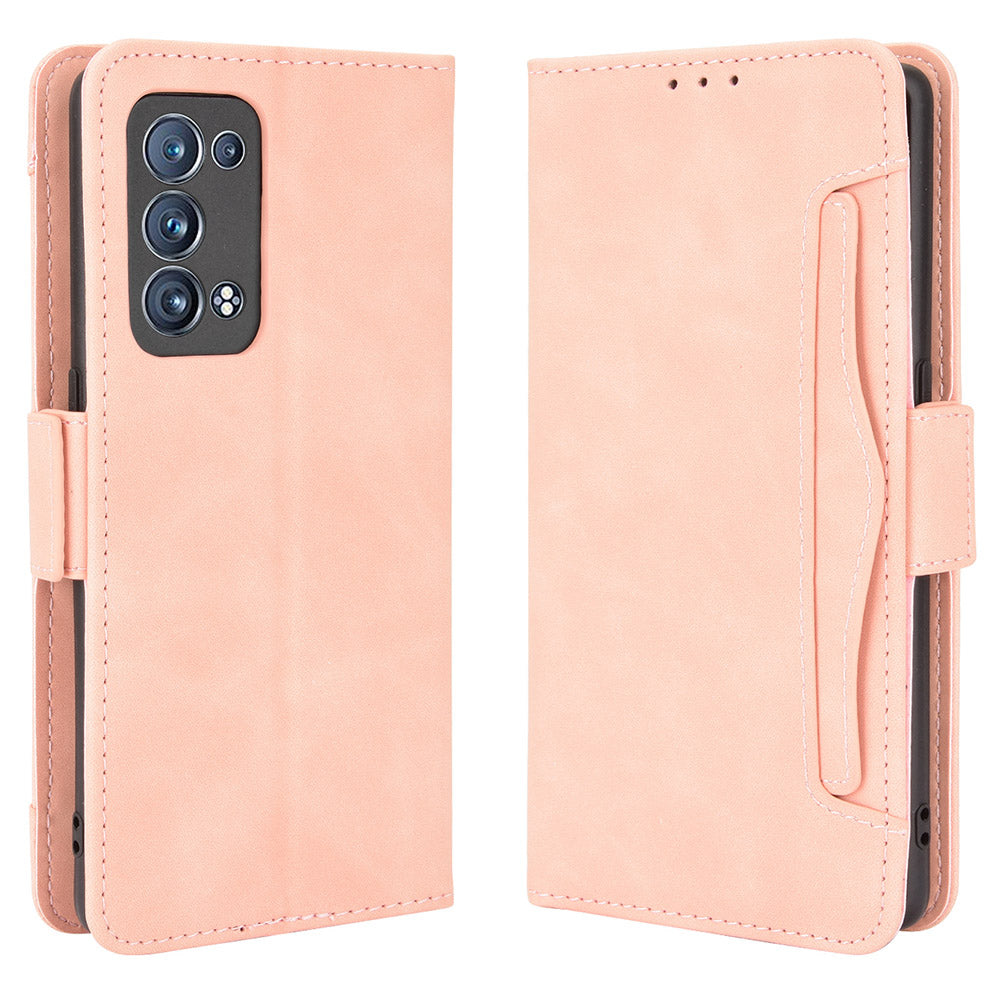 Multiple Card Slots Design PU Leather Stand Wallet Phone Case for Oppo Reno6 Pro+ 5G/Pro 5G (Snapdragon)