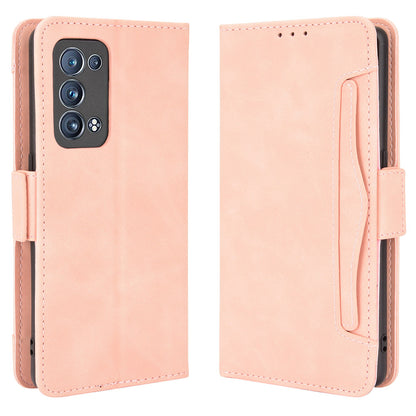 Multiple Card Slots Design PU Leather Stand Wallet Phone Case for Oppo Reno6 Pro+ 5G/Pro 5G (Snapdragon)