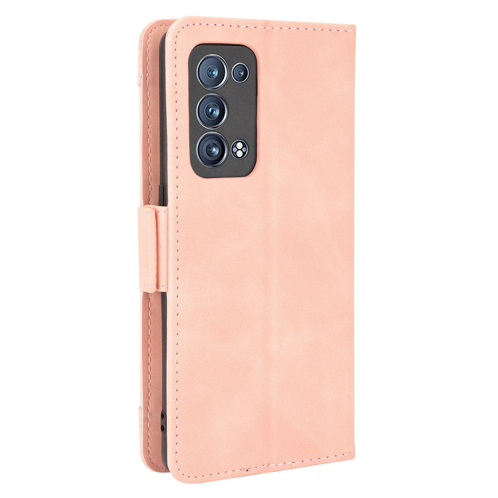 Multiple Card Slots Design PU Leather Stand Wallet Phone Case for Oppo Reno6 Pro+ 5G/Pro 5G (Snapdragon)