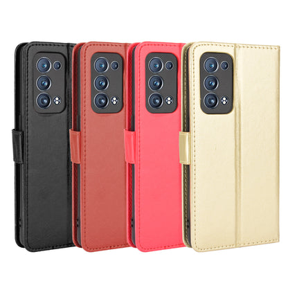 Crazy Horse Texture Wallet Stand PU Leather Phone Shell Case for Oppo Reno6 Pro+ 5G/Pro 5G (Snapdragon)