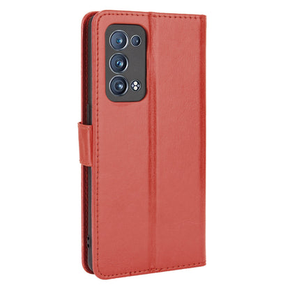 Crazy Horse Texture Wallet Stand PU Leather Phone Shell Case for Oppo Reno6 Pro+ 5G/Pro 5G (Snapdragon)