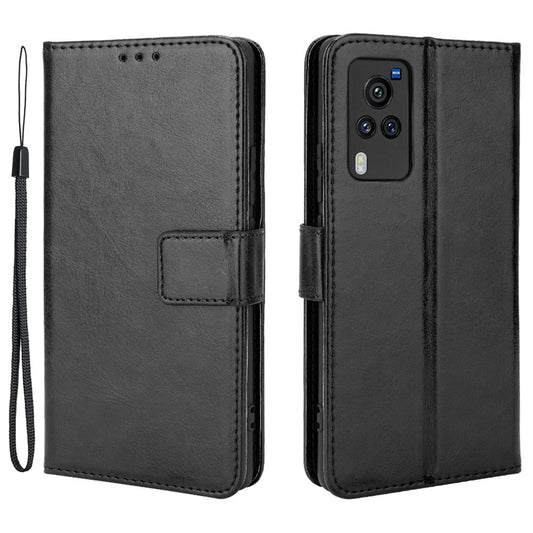 Crazy Horse Texture Leather Wallet Stand Phone Case Protector for vivo X60 5G/X60 Pro 5G (Global)