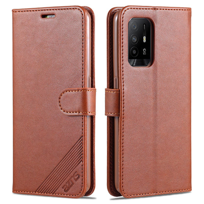 AZNS PU Leather Wallet Design Mobile Phone Stand Case for Oppo A94 5G / A95 5G/ Reno5 Z / F19 Pro+ 5G