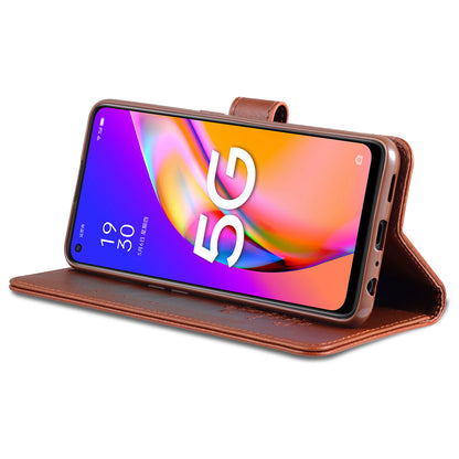 AZNS PU Leather Wallet Design Mobile Phone Stand Case for Oppo A94 5G / A95 5G/ Reno5 Z / F19 Pro+ 5G