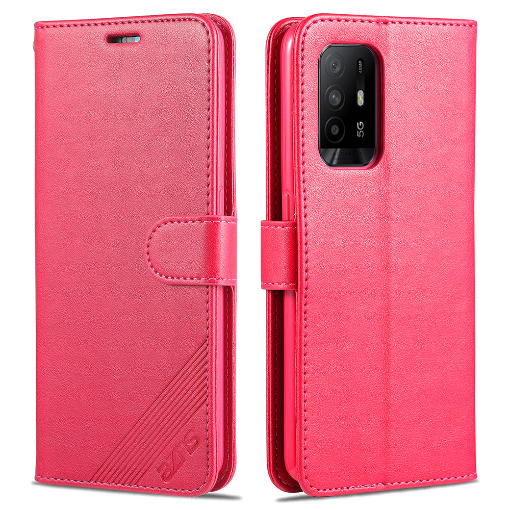 AZNS PU Leather Wallet Design Mobile Phone Stand Case for Oppo A94 5G / A95 5G/ Reno5 Z / F19 Pro+ 5G