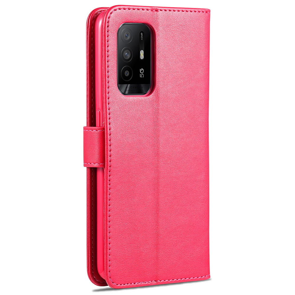 AZNS PU Leather Wallet Design Mobile Phone Stand Case for Oppo A94 5G / A95 5G/ Reno5 Z / F19 Pro+ 5G