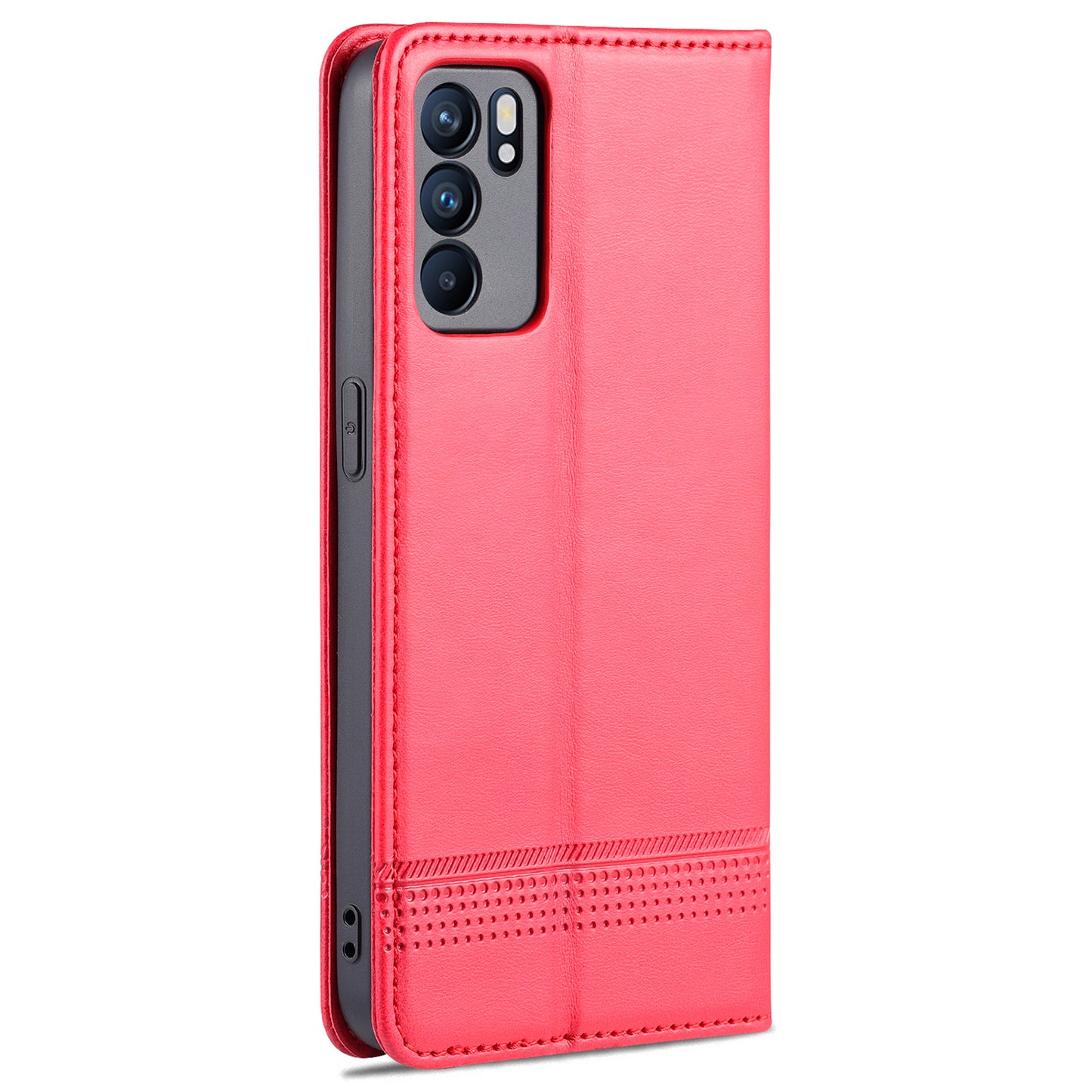 AZNS Stand Design Wallet Case Auto-absorbed Magnetic Leather Cell Phone Shell for Oppo Reno6 5G