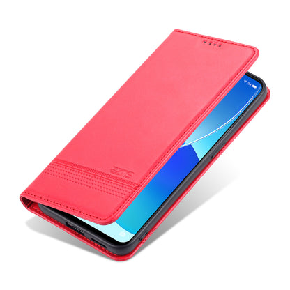 AZNS Stand Design Wallet Case Auto-absorbed Magnetic Leather Cell Phone Shell for Oppo Reno6 5G