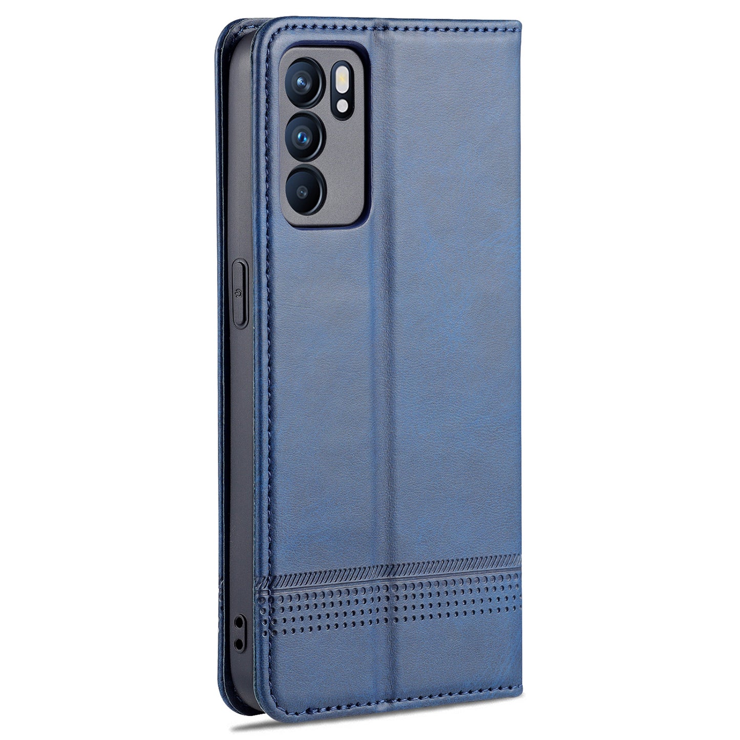 AZNS Stand Design Wallet Case Auto-absorbed Magnetic Leather Cell Phone Shell for Oppo Reno6 5G