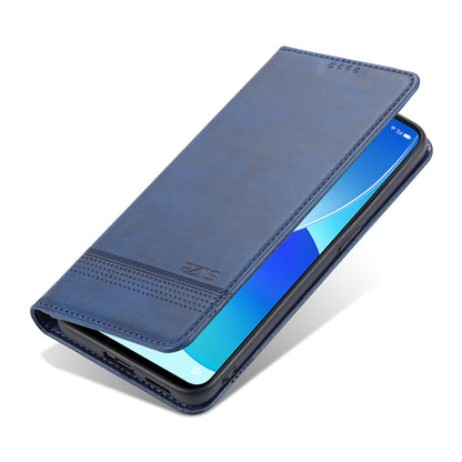 AZNS Stand Design Wallet Case Auto-absorbed Magnetic Leather Cell Phone Shell for Oppo Reno6 5G