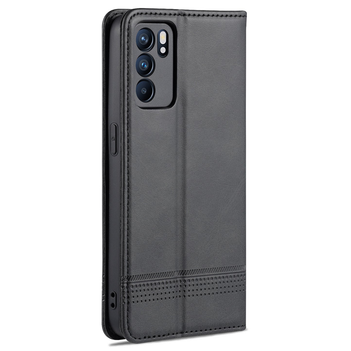 AZNS Stand Design Wallet Case Auto-absorbed Magnetic Leather Cell Phone Shell for Oppo Reno6 5G