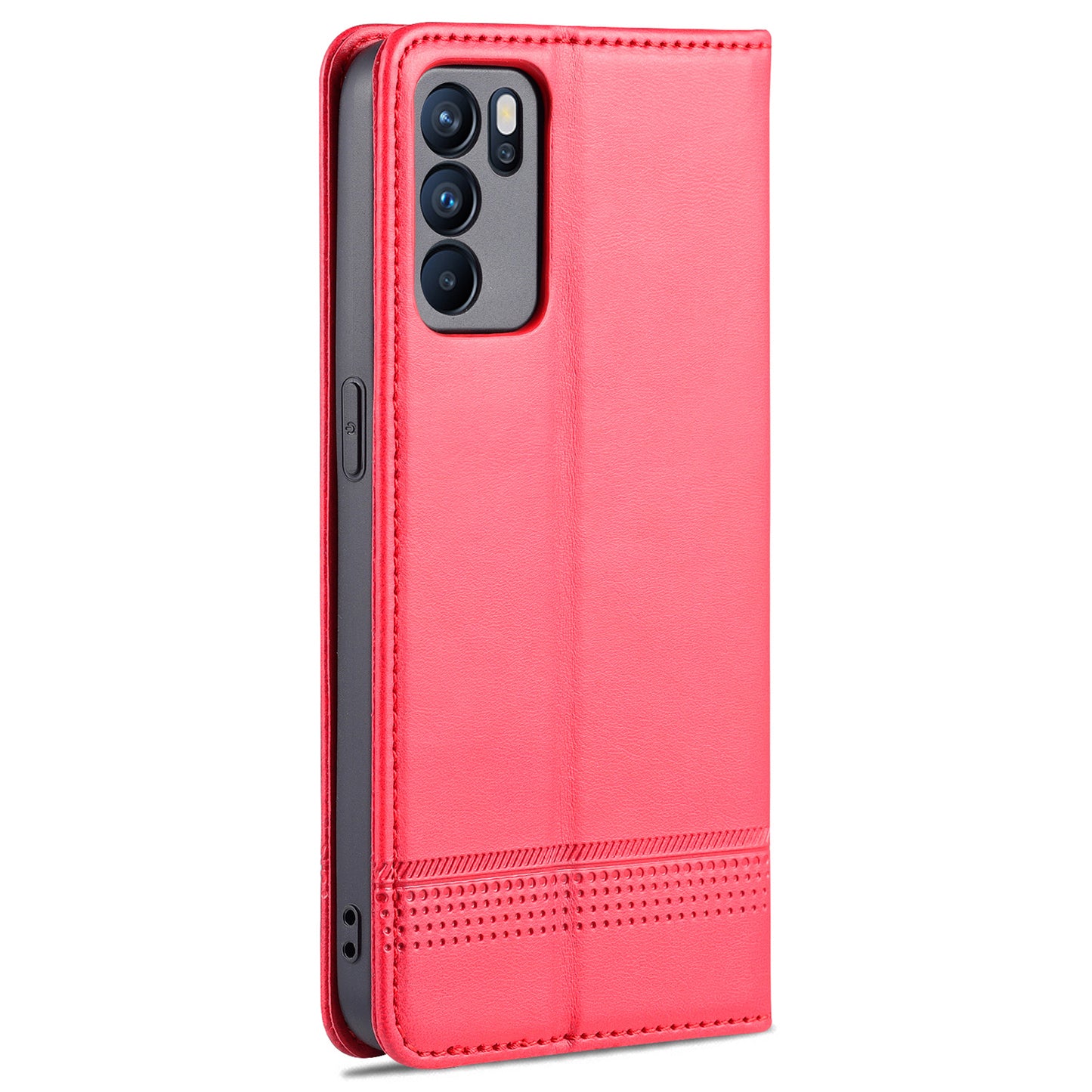 AZNS Stand Wallet Case Auto-absorbed Magnetic Leather Mobile Phone Cover for Oppo Reno6 Pro 5G (MediaTek)