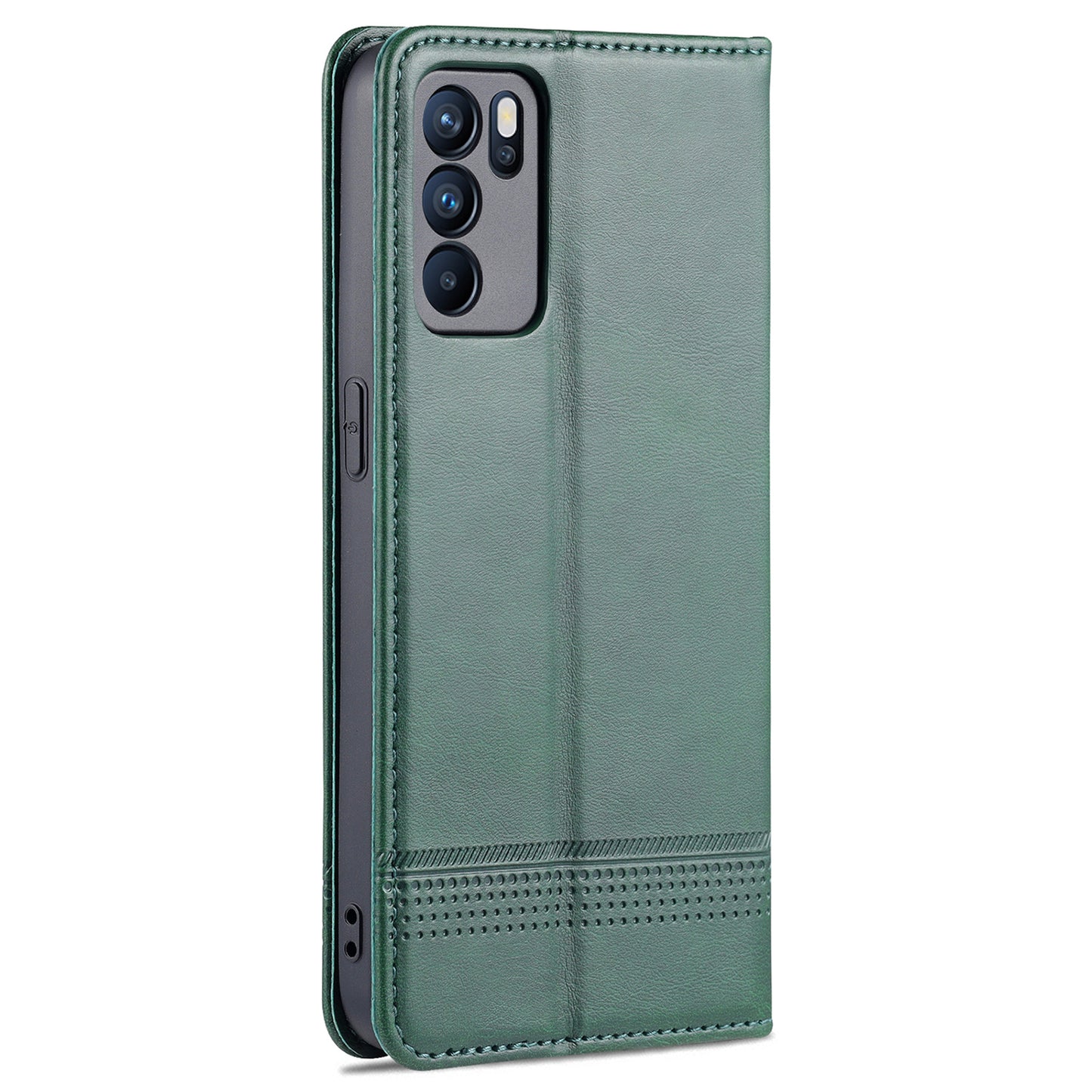 AZNS Stand Wallet Case Auto-absorbed Magnetic Leather Mobile Phone Cover for Oppo Reno6 Pro 5G (MediaTek)