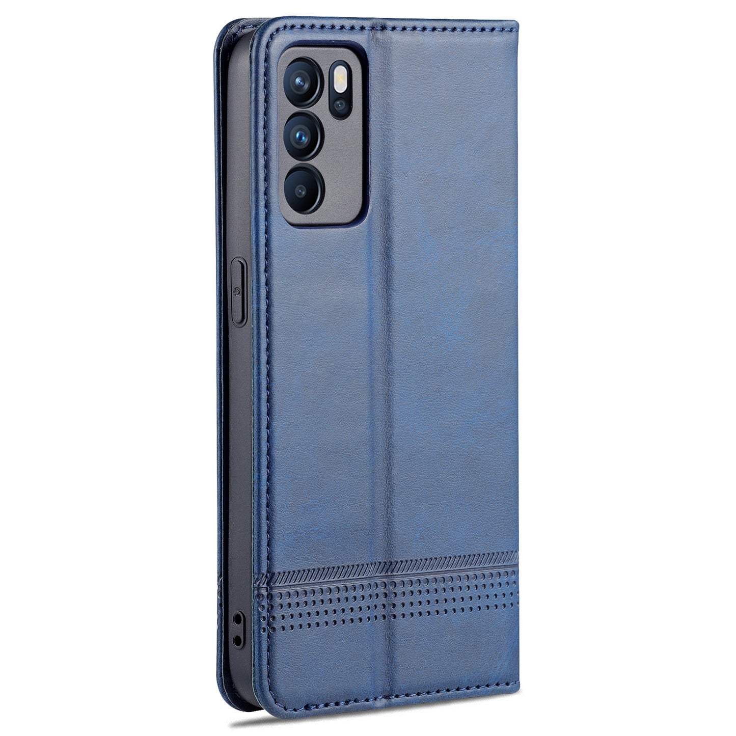 AZNS Stand Wallet Case Auto-absorbed Magnetic Leather Mobile Phone Cover for Oppo Reno6 Pro 5G (MediaTek)