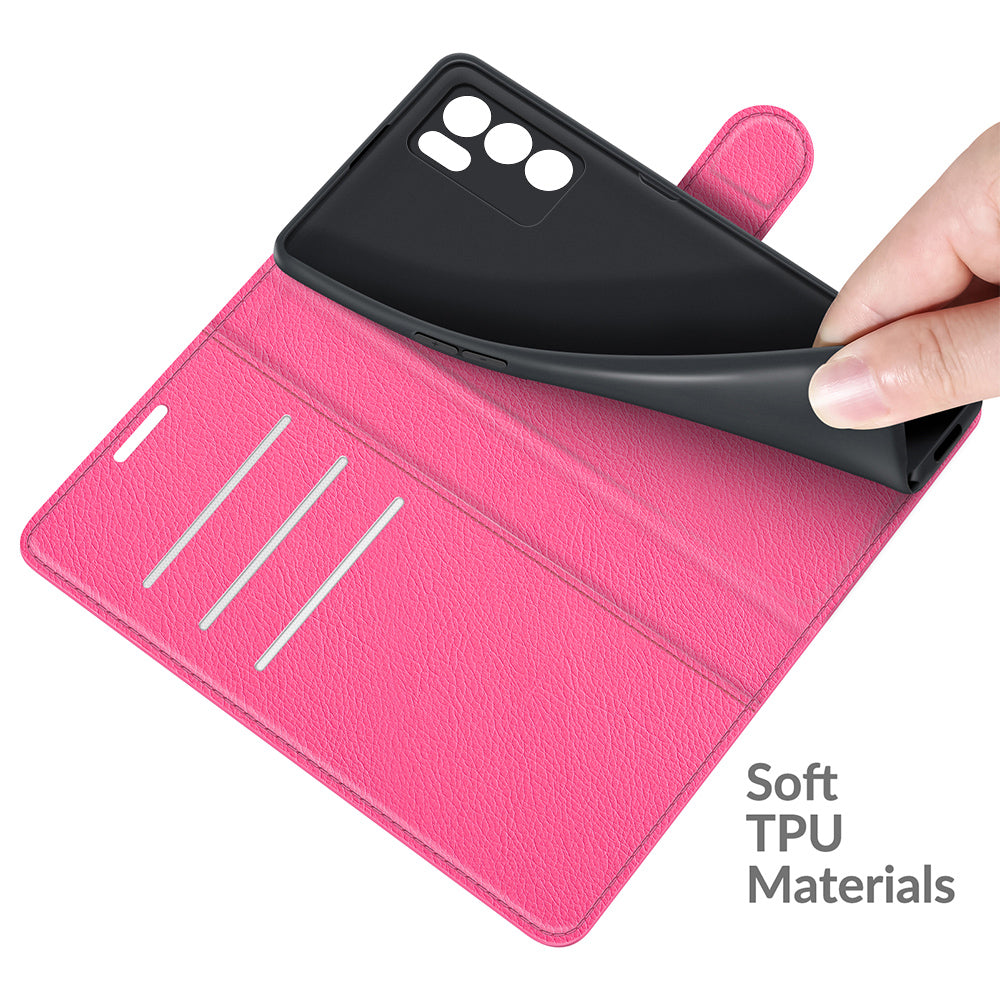 Litchi Skin Full Body Coverage Shockproof Protective Magnetic Folio Wallet Leather Phone Case for Oppo Reno6 5G