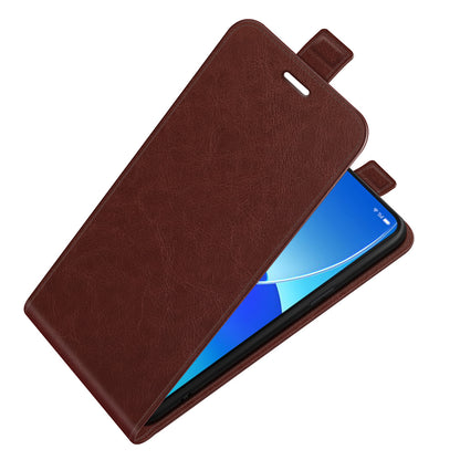 Vertical Flip Crazy Horse Leather Case with Card Slot for Oppo Reno6 5G