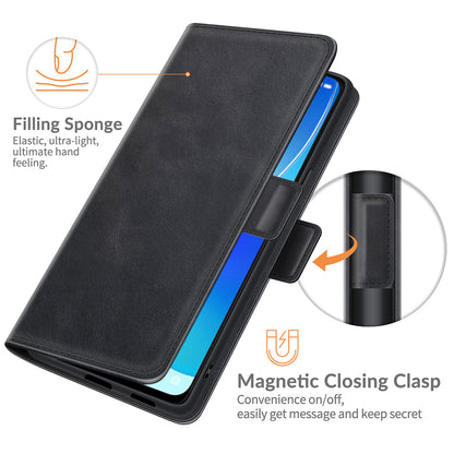 Wallet Stand Design Magnetic Double Clasp Leather Phone Case for Oppo Reno6 5G