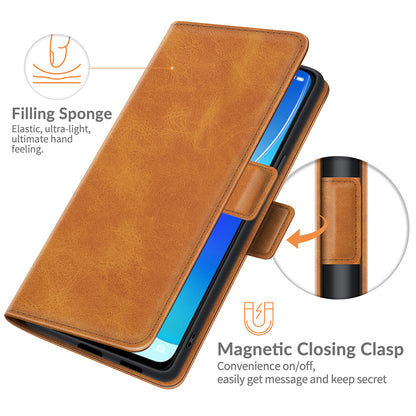 Wallet Stand Design Magnetic Double Clasp Leather Phone Case for Oppo Reno6 5G