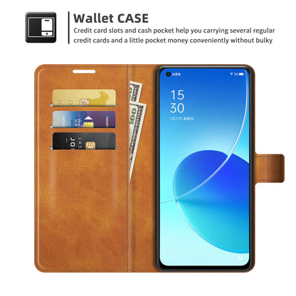 Magnetic Square Clasp Leather Stand Case Cover with Wallet for Oppo Reno6 5G