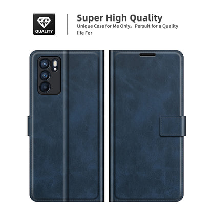 Magnetic Square Clasp Leather Stand Case Cover with Wallet for Oppo Reno6 5G