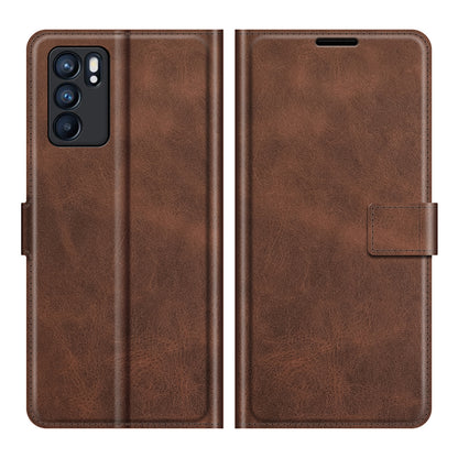 Magnetic Square Clasp Leather Stand Case Cover with Wallet for Oppo Reno6 5G