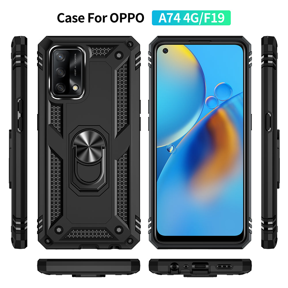 Military Grade Hybrid Hard PC + Soft TPU Heavy Duty Shockproof Protective Phone Case for Oppo A74 4G / Oppo F19