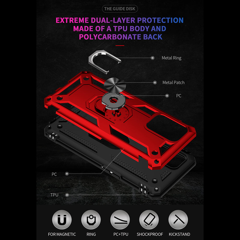 Military Grade Hybrid Hard PC + Soft TPU Heavy Duty Shockproof Protective Phone Case for Oppo A74 4G / Oppo F19