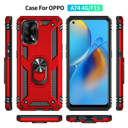 Military Grade Hybrid Hard PC + Soft TPU Heavy Duty Shockproof Protective Phone Case for Oppo A74 4G / Oppo F19