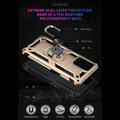 Military Grade Hybrid Hard PC + Soft TPU Heavy Duty Shockproof Protective Phone Case for Oppo A74 4G / Oppo F19