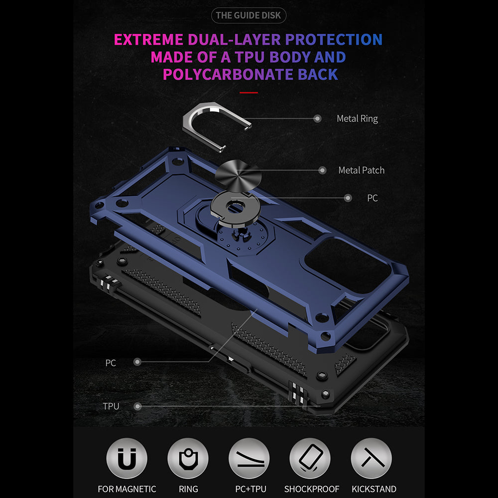 Military Grade Hybrid Hard PC + Soft TPU Heavy Duty Shockproof Protective Phone Case for Oppo A74 4G / Oppo F19