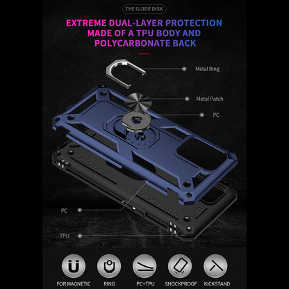 Military Grade Hybrid Hard PC + Soft TPU Heavy Duty Shockproof Protective Phone Case for Oppo A74 4G / Oppo F19