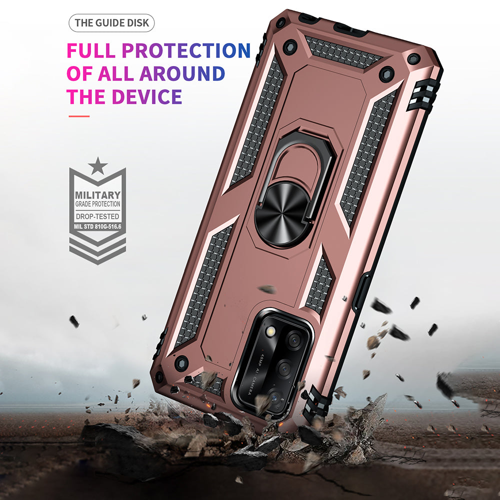 Military Grade Hybrid Hard PC + Soft TPU Heavy Duty Shockproof Protective Phone Case for Oppo A74 4G / Oppo F19