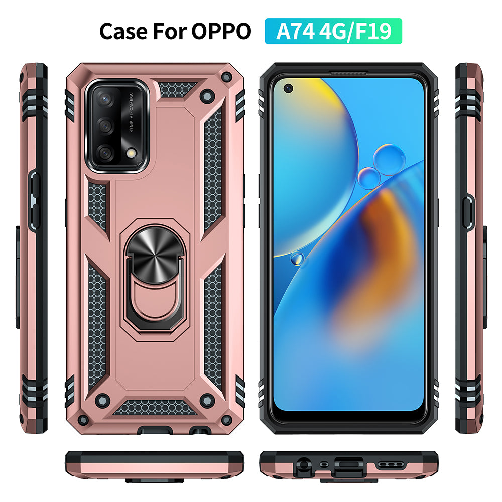 Military Grade Hybrid Hard PC + Soft TPU Heavy Duty Shockproof Protective Phone Case for Oppo A74 4G / Oppo F19