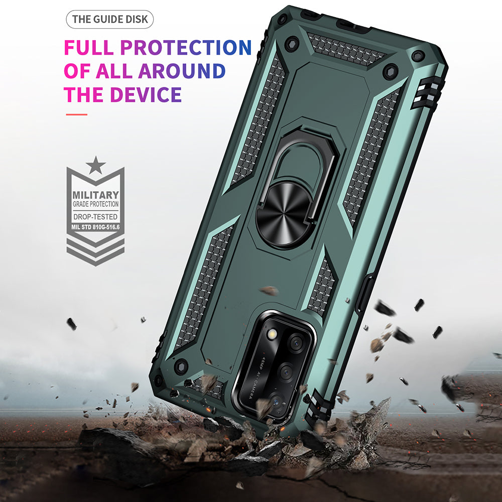 Military Grade Hybrid Hard PC + Soft TPU Heavy Duty Shockproof Protective Phone Case for Oppo A74 4G / Oppo F19