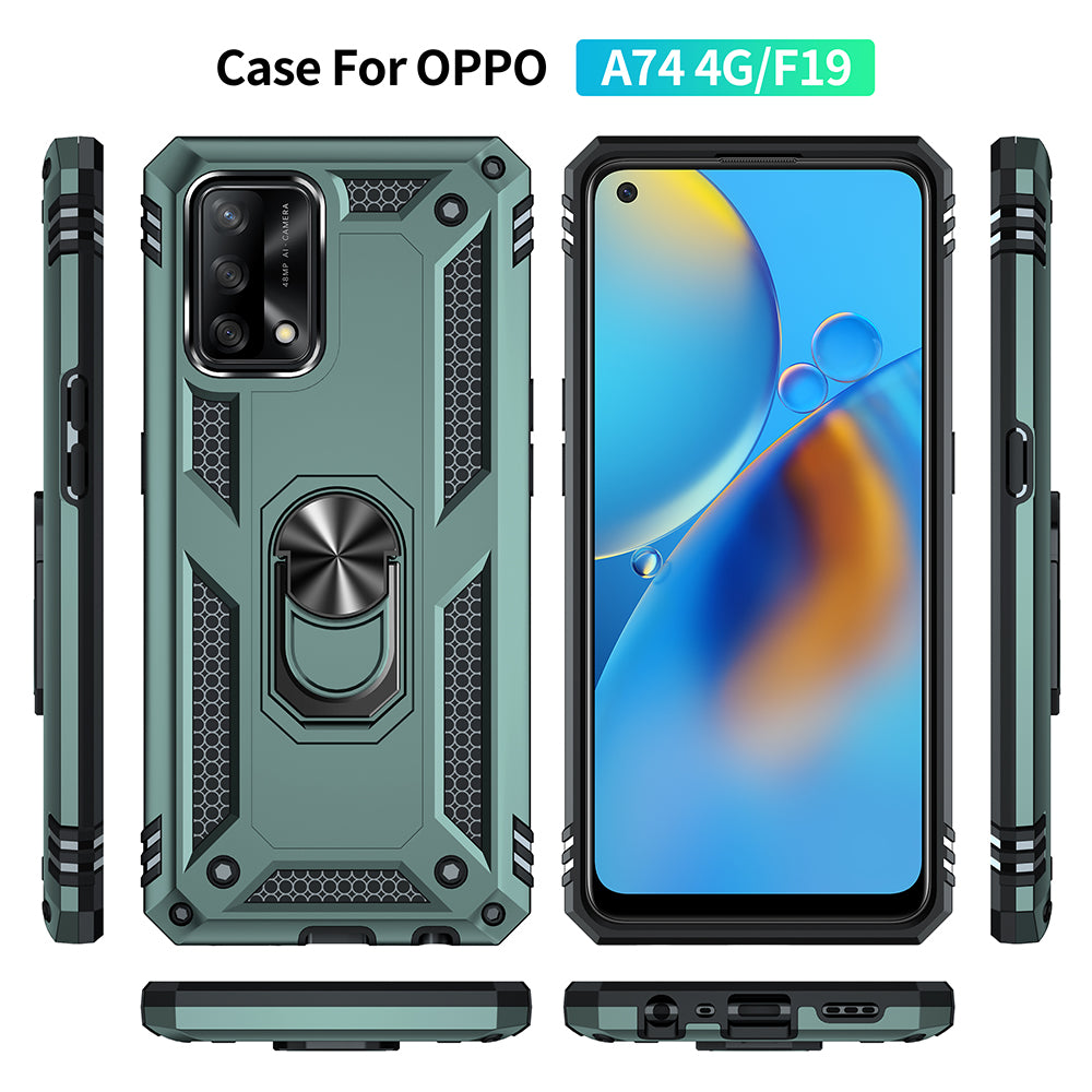 Military Grade Hybrid Hard PC + Soft TPU Heavy Duty Shockproof Protective Phone Case for Oppo A74 4G / Oppo F19