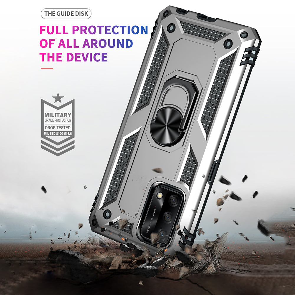 Military Grade Hybrid Hard PC + Soft TPU Heavy Duty Shockproof Protective Phone Case for Oppo A74 4G / Oppo F19