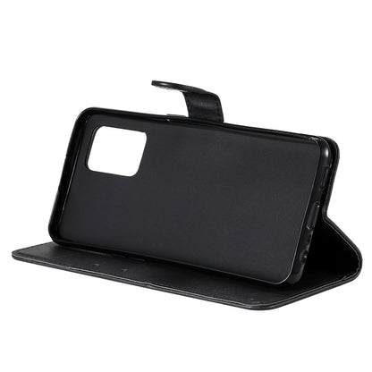 KT Leather Series-2 Plain Wallet Leather Phone Stand Shell with Strap for Oppo A74 4G/F19 4G